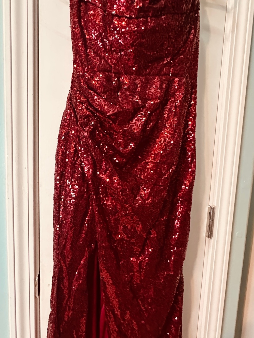 Red Sequin Evening Gown Size 0